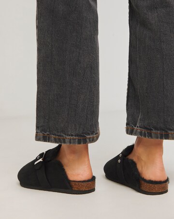 Franny Closed Toe House Shoe With Buckle Detail - Extra Wide Fit (EEE)