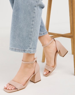 Rimona Barely There Block Heeled Sandals - Extra Wide Fit (EEE)