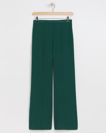 Magisculpt Satin Green Crepe Wide Leg Trouser