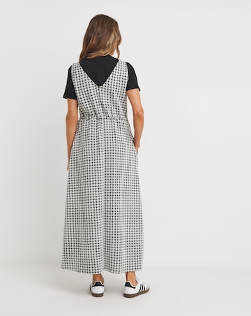 Check Jersey Pinafore Dress