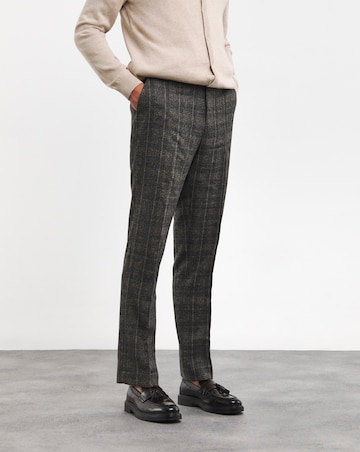 Brown Textured Check Regular Suit Trouser