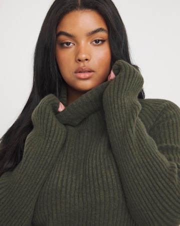 Nobody's Child Rib Roll Neck Midi Dress