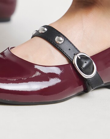 Optimism Studded Mary Jane Ballerina Shoes - Wide Fit (E)