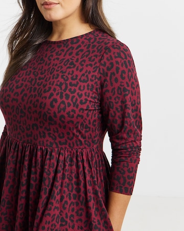 Berry Animal Print Supersoft Pocket Midi Dress