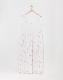 Simply Be White Embroidered Floral Midi Dress