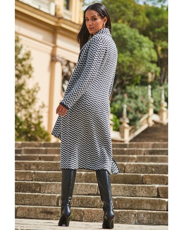 Sosandar Herringbone Mixed Wool Coat