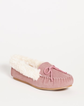 Fiora Suede Moccasin Slippers - Extra Wide Fit (EEE)