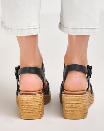 Jude Leather Strappy Wedge Sandal - Extra Wide Fit (EEE)