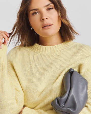 Yellow Exposed Seam Mock Neck Jumper