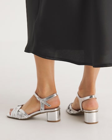 Clovis Twist Flexible Sole Block Heeled Sandals Wide E Fit