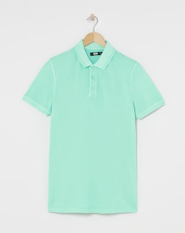 Garment Dyed Pure Cotton Pique Polo Long