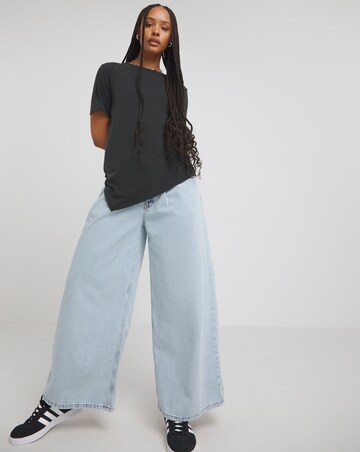 Charcoal Premium Jersey Asymmetric Top