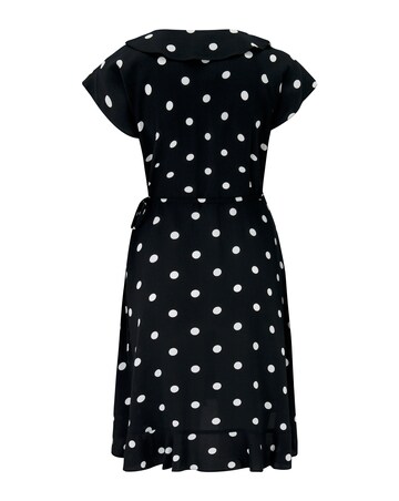 Pour Moi Getaway Frill Wrap Beachdress Black/White