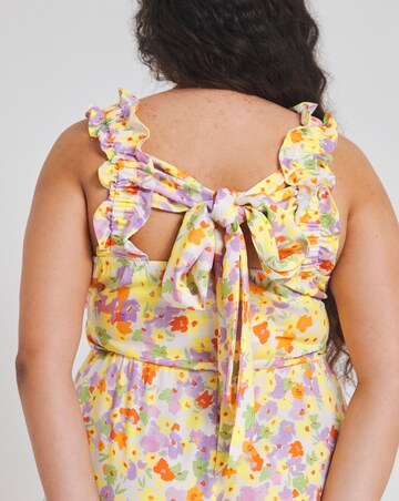 Simply Be Floral Print Shirred Midi Sundress