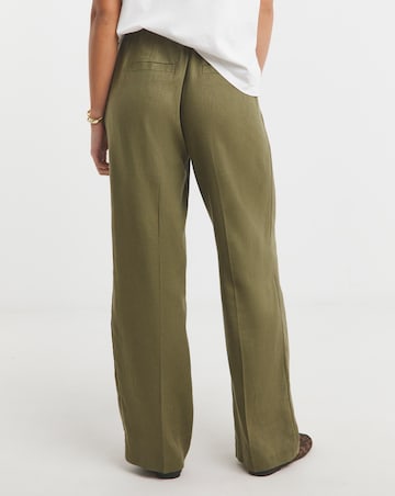 Simply Be Khaki Linen Blend Wide Leg Co-ord Trousers