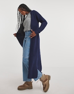 Navy Longline Maxi Cardigan