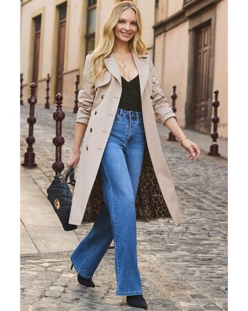Sosandar Double Breasted Animal Lined Trench