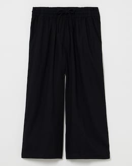 Simply Be Black Tie Waist Linen Culottes