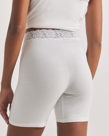 Pretty Secrets (2 Pack) Lace Trim Cotton Comfort Shorts White/Black