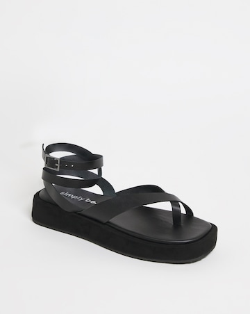 Faye Toe Post Ankle Tie Flatform Sandals - Extra Wide Fit (EEE)