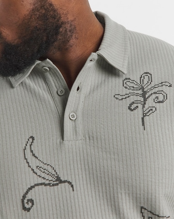 Jack & Jones Premium Leon Floral Printed Polo - Natural