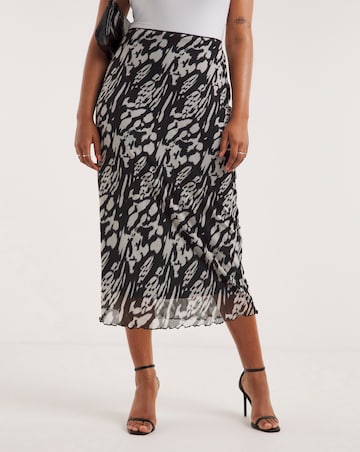 Tie Dye Mesh Overlay Midi Skirt