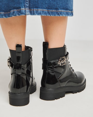 Lindsay Lace Up Utility Ankle Boot Wide E Fit