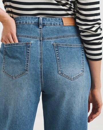 Simply Be Vintage Mid Blue Tie Front Wide Leg Jeans