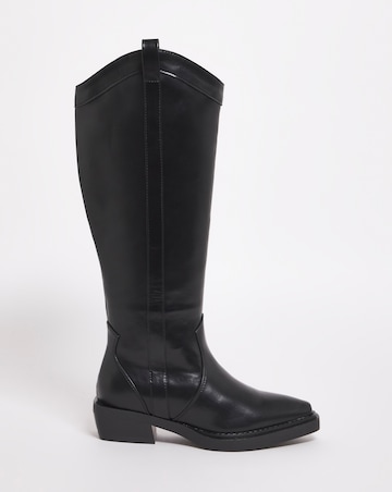 Zaida Western Cowboy Knee High Boots - Wide Fit (E) & Super Curvy Calf