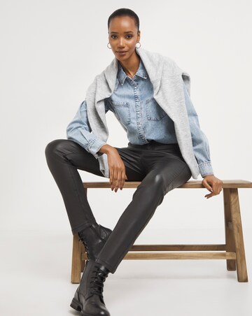 Black Coated Slim Leg Jeans