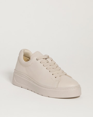 Leather Lace To Toe Flexi Sole Trainer - Wide Fit (E)