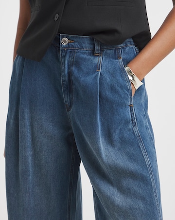 Simply Be Indigo Crop Wide Leg Jeans with Tencel TM Lyocell