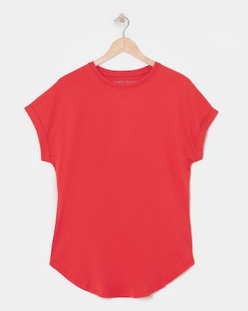 Longline Short Sleeve Curved Hem Top