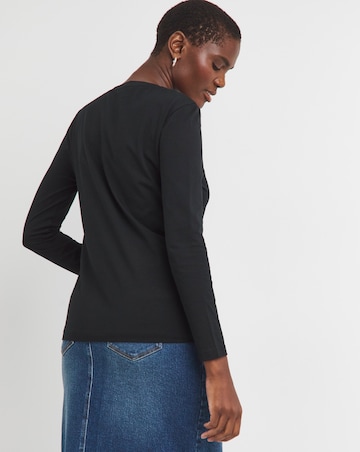 Pure Cotton 3 Pack V Neck Long Sleeve T-Shirts