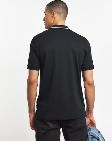 BOSS Classic Contrast Tipped Collar Black Polo Shirt