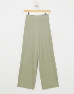 Crinkle Jersey Pull On Wide Leg Trouser