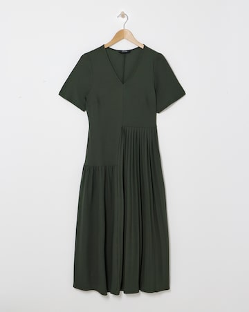 Asymmetric Pleated Panel Maxi Dress