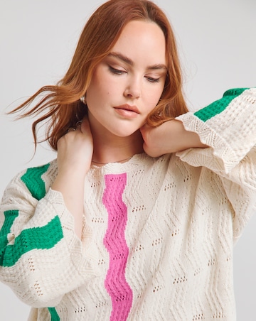 Native Youth Multi Stripe Short Sleeve Knitted Mini Dress