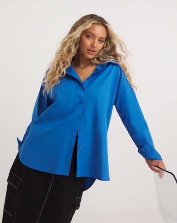 Blue Relaxed Cotton Poplin Shirt