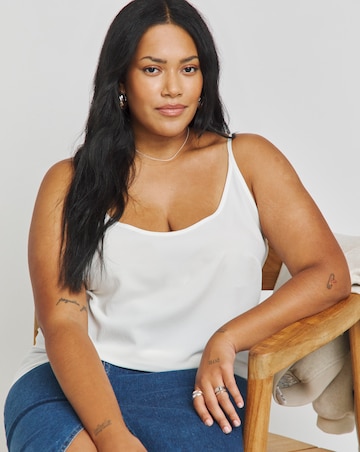 Simply Be Ivory Scoop Neck Cami