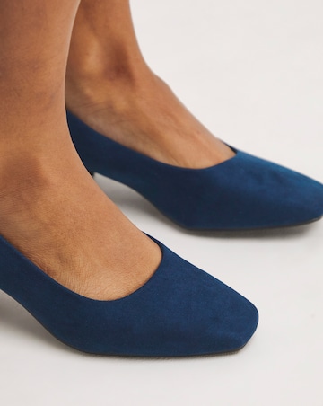 Orlia Flexi Sole Block Heel Court Shoes - Wide Fit (E)