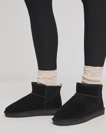 Renna Suede Low Cut Warm Lined Snug Boots Wide E Fit