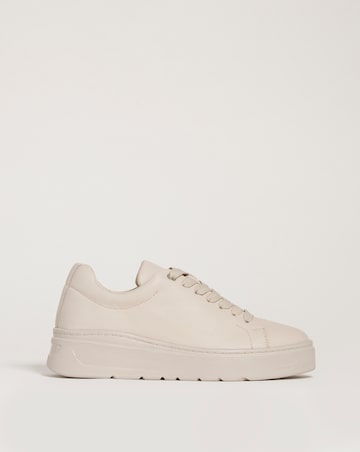 Leather Lace To Toe Flexi Sole Trainer - Wide Fit (E)