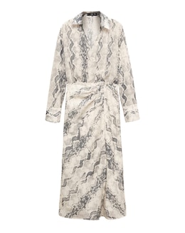 Mango Snake Print Midi Dress