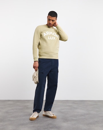 Armor Lux Logo Crew Neck Sweatshirt - Pale Olive