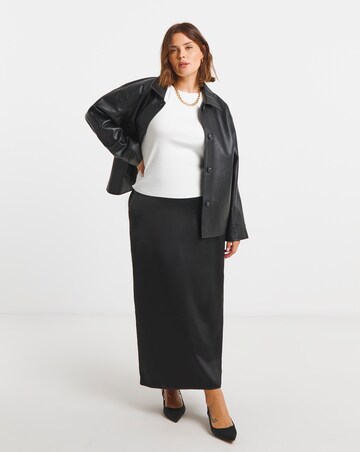 Black Satin Maxi Skirt