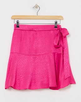 Pink Satin Jacquard Skort