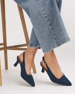 Marina Flexi Sole Kitten Heel Slingback - Extra Wide Fit (EEE)