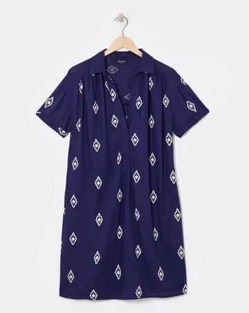 Linen Collared Short Sleeve Tunic Dress