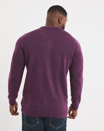 Purple Lambswool Long Sleeve Polo